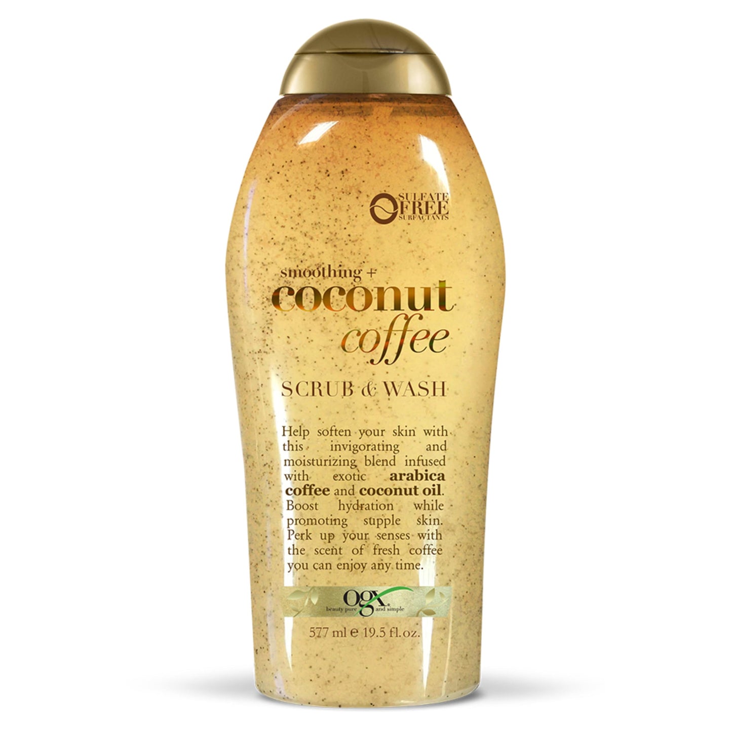 OGX Coffee Scrub and Wash, Coconut 19.5 Fl Oz